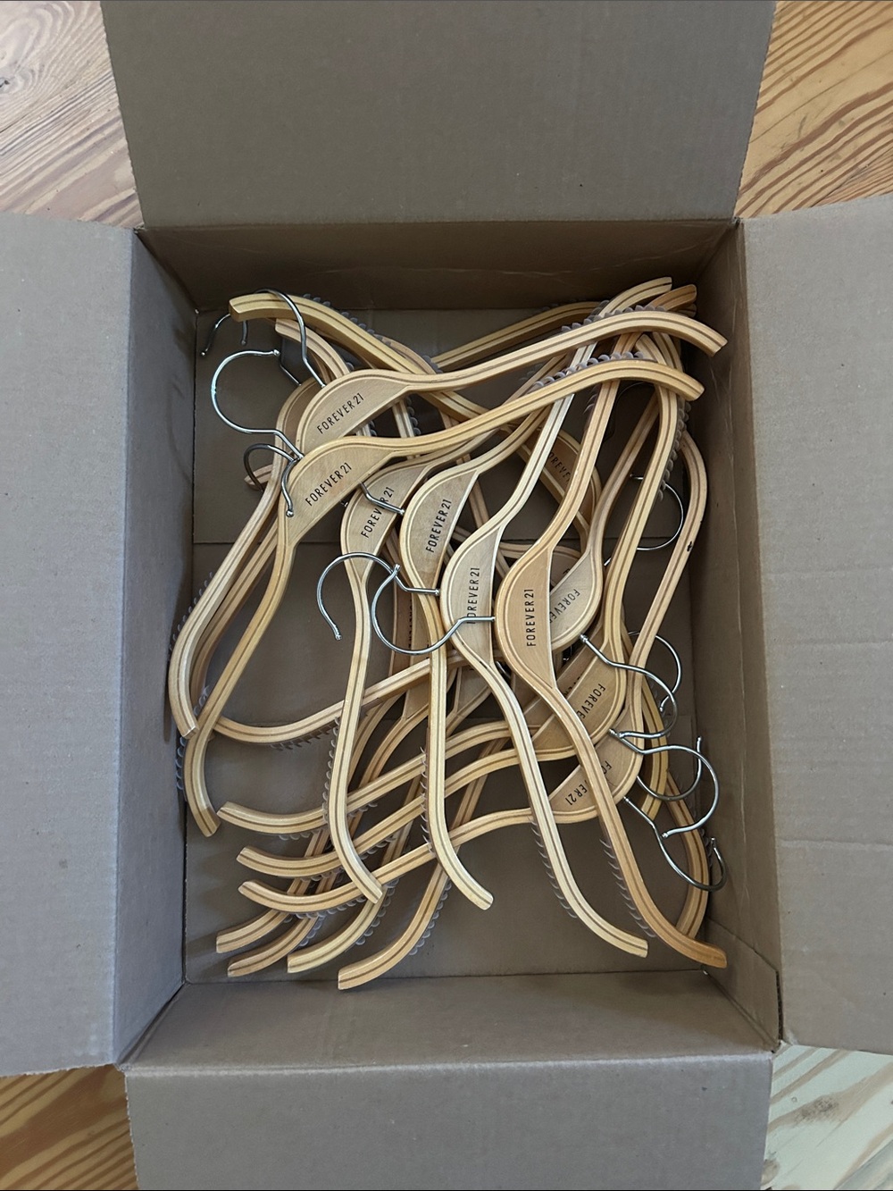 Forever 21 wooden hangers y2k box of 15